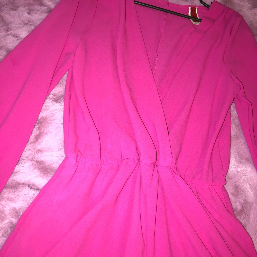 Beautiful Hot Pink Long Sleeved Romper - Picture 3 of 8